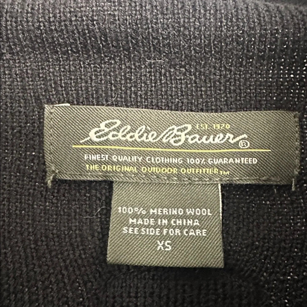 Gorgeous Eddie Bauer black Merino wool sweater XS - Picture 4 of 10